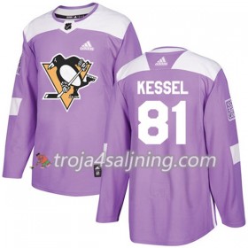 Pittsburgh Penguins tröja Phil Kessel 81 Adidas 2017-2018 Lila Fights Cancer Practice Authentic - NHL Tröjor Herr